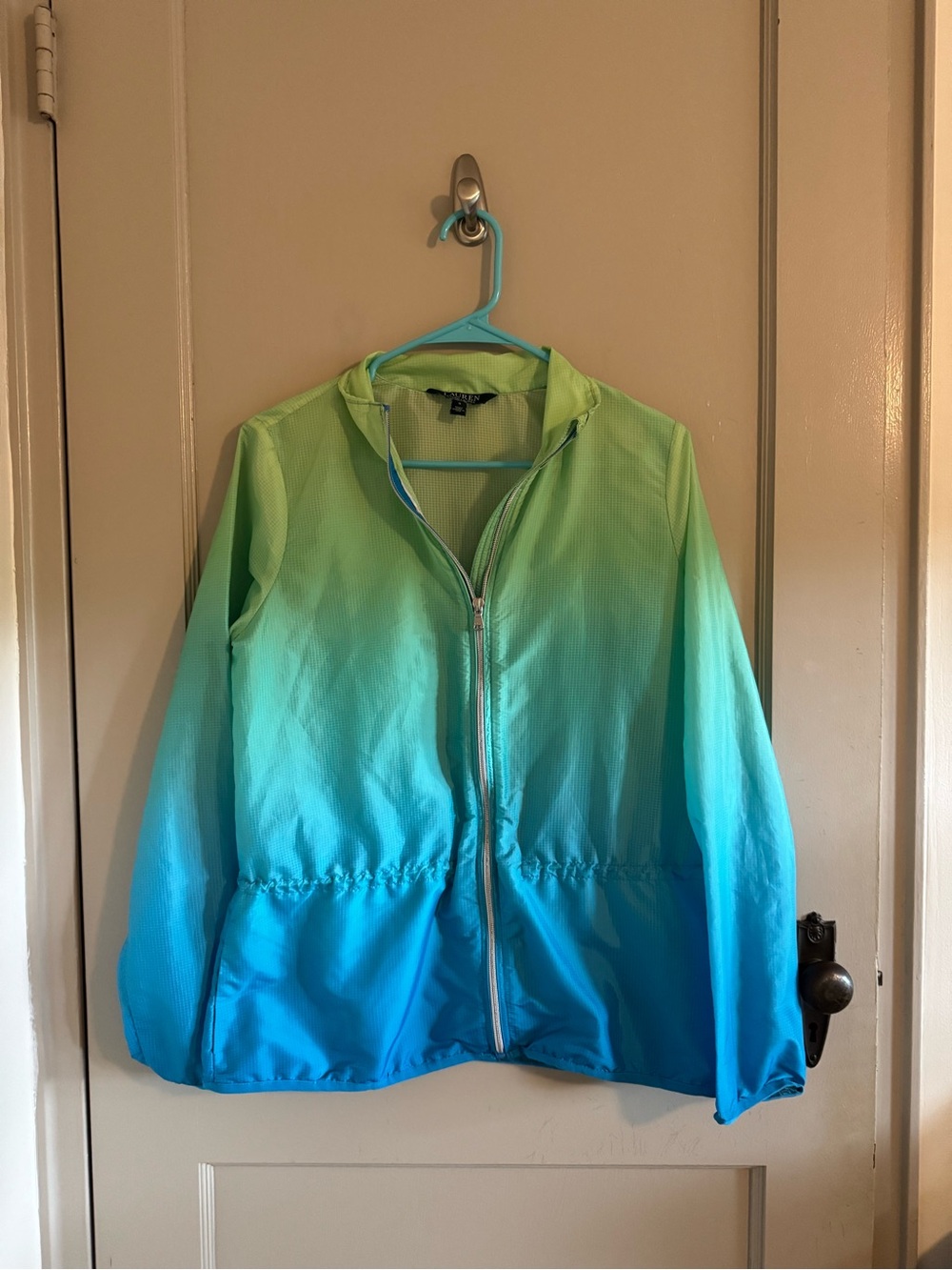 Ralph Lauren Green to Blue Ombre Zip-Up Utility Jacket